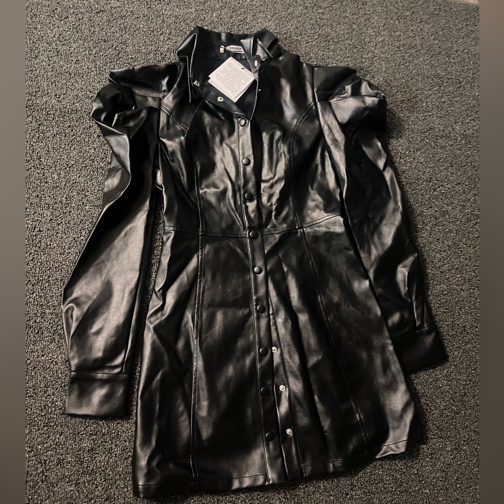Glamorous, leather dress, perfect condition never worn.